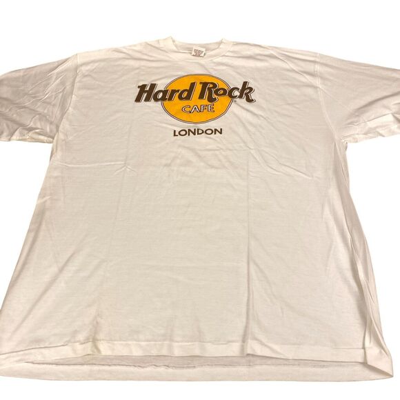 Hard Rock Cafe London Shirt Mens XL White 100% Cotton Short Sleeve Crew Neck Tee - Picture 8 of 10